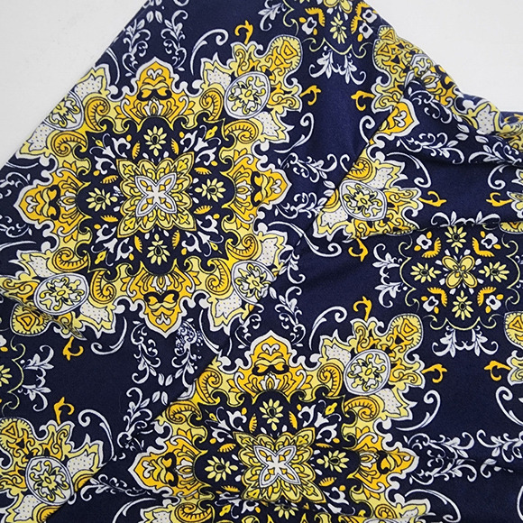 Colette Skirt Blue Yellow Medallion Print Fit Flare Pull On Women's Size‎ XS NEW - Picture 4 of 7